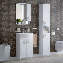 Зеркало со шкафом Corozo Лидер 50 SD-00000293 с подсветкой Белое