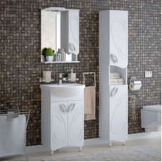 Зеркало со шкафом Corozo Лидер 50 SD-00000293 с подсветкой Белое