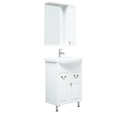 Зеркало со шкафом Corozo Элегия ретро 60 SD-00000006 с подсветкой Белое