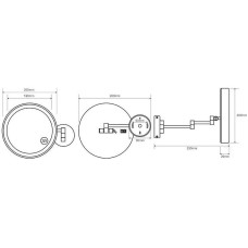 Косметическое зеркало Bemeta Cosmetic mirrors 112101142 с подсветкой с увеличением Хром