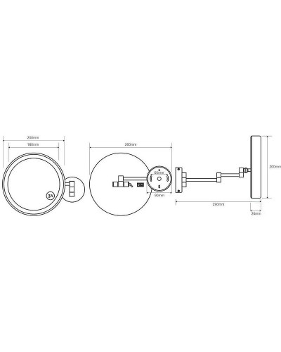 Косметическое зеркало Bemeta Cosmetic mirrors 112101142 с подсветкой с увеличением Хром