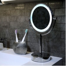 Косметическое зеркало WasserKRAFT K-1005 с подсветкой с увеличением Хром