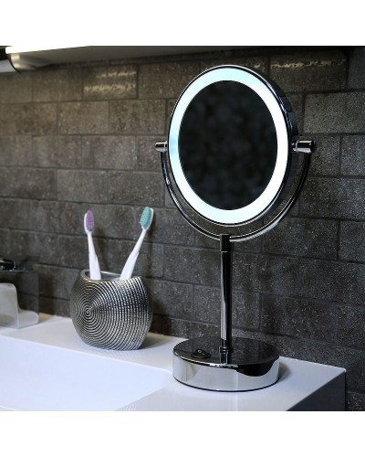 Косметическое зеркало WasserKRAFT K-1005 с подсветкой с увеличением Хром