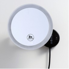 Косметическое зеркало WasserKRAFT K-1004BLACK с подсветкой с увеличением Черное матовое