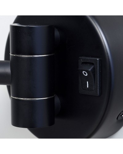 Косметическое зеркало WasserKRAFT K-1004BLACK с подсветкой с увеличением Черное матовое