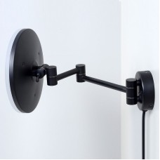 Косметическое зеркало WasserKRAFT K-1004BLACK с подсветкой с увеличением Черное матовое