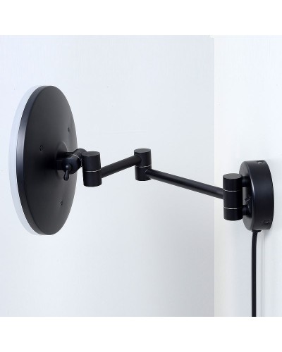 Косметическое зеркало WasserKRAFT K-1004BLACK с подсветкой с увеличением Черное матовое