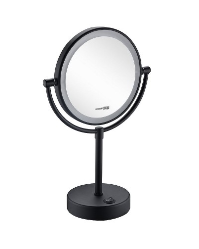 Косметическое зеркало WasserKRAFT K-1005BLACK с подсветкой с увеличением Черное матовое