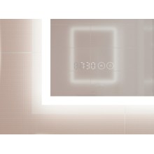 Зеркало Cersanit Led 080 Design Pro 60 KN-LU-LED080x60-p-Os с подсветкой с часами и подогревом