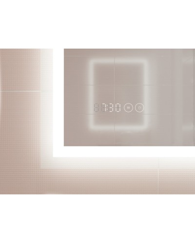 Зеркало Cersanit Led 080 Design Pro 60 KN-LU-LED080x60-p-Os с подсветкой с часами и подогревом