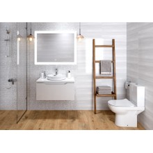 Зеркало Cersanit Led 060 Design Pro 80 KN-LU-LED060x80-p-Os с подсветкой с диммером, часами и подогревом