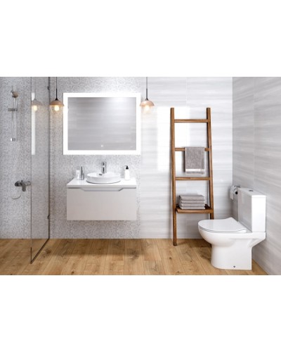 Зеркало Cersanit Led 060 Design Pro 80 KN-LU-LED060x80-p-Os с подсветкой с диммером, часами и подогревом