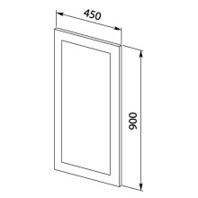 Зеркало 45х90 см с подсветкой алюминий Aquanet Нота 00159094