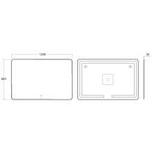 Зеркало Owl 1975 Otalia 120 OWLM200602 с подсветкой с сенсорным выключателем