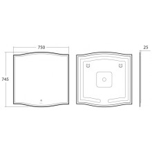Зеркало Owl 1975 Roxen 75 OWLM200101 с подсветкой с сенсорным выключателем