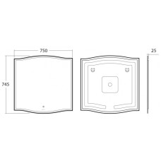 Зеркало Owl 1975 Roxen 75 OWLM200101 с подсветкой с сенсорным выключателем