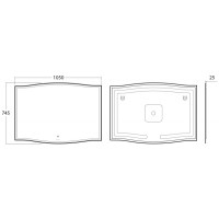 Зеркало Owl 1975 Roxen 105 OWLM200103 с подсветкой с сенсорным выключателем