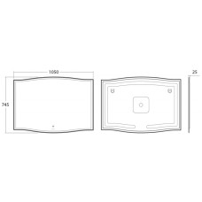 Зеркало Owl 1975 Roxen 105 OWLM200103 с подсветкой с сенсорным выключателем