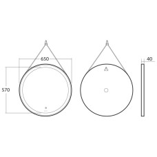 Зеркало Owl 1975 Viken 65 OWLM200202 с подсветкой с сенсорным выключателем