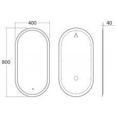 Зеркало Owl 1975 Langas 40 OWLM200300 с подсветкой с сенсорным выключателем