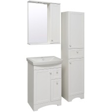 Зеркало со шкафом Runo Мерида 58 R 00-00000740 с подсветкой Белое