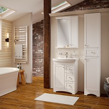 Зеркало со шкафом Runo Мерида 58 R 00-00000740 с подсветкой Белое