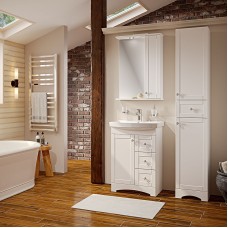 Зеркало со шкафом Runo Мерида 58 R 00-00000740 с подсветкой Белое