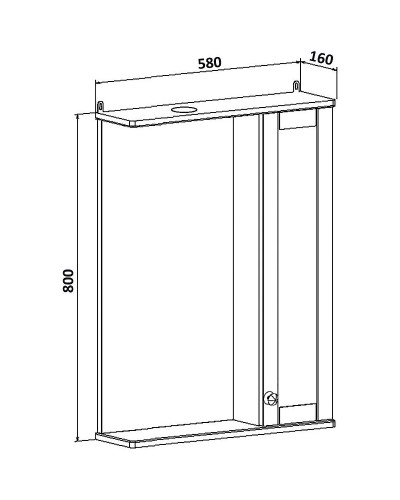 Зеркало со шкафом Runo Мерида 58 R 00-00000740 с подсветкой Белое
