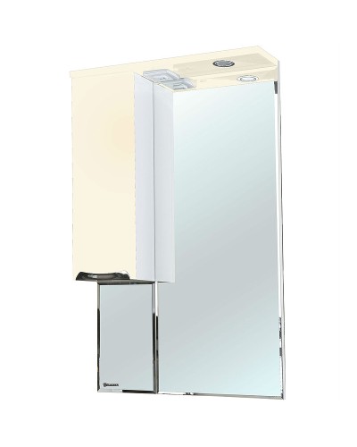 Зеркало со шкафом Bellezza Альфа 65 L 4618810002075 с подсветкой Белое Бежевое