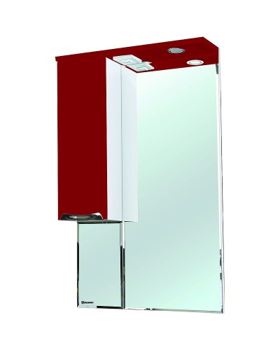Зеркало со шкафом Bellezza Альфа 65 L 4618810002037 с подсветкой Белое Красное
