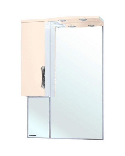 Зеркало со шкафом Bellezza Лагуна 65 4612110002070 с подсветкой L Бежевое Белое