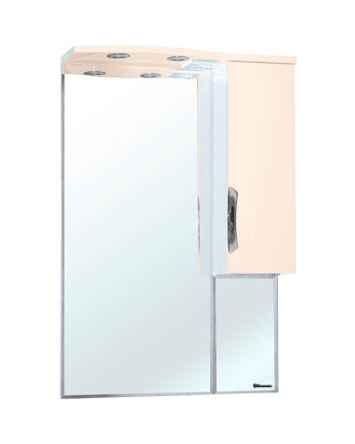 Зеркало со шкафом Bellezza Лагуна 65 4612110001073 с подсветкой R Бежевое Белое