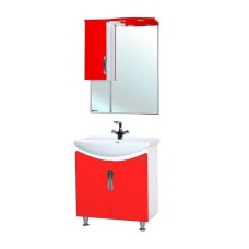 Зеркало со шкафом Bellezza Лагуна 65 4612110001035 с подсветкой R Красное Белое