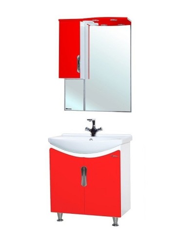 Зеркало со шкафом Bellezza Лагуна 65 4612110001035 с подсветкой R Красное Белое