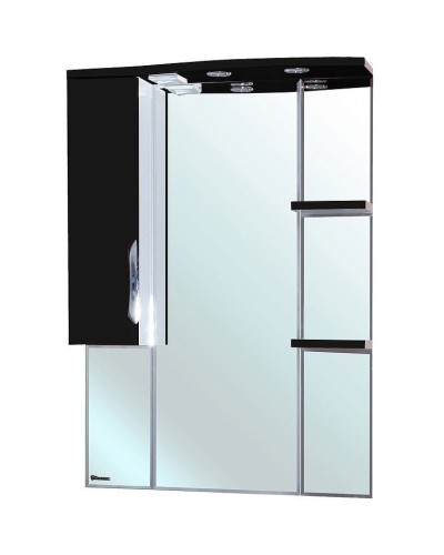 Зеркало со шкафом Bellezza Лагуна 85 L 4612114002045 с подсветкой L Черное Белое