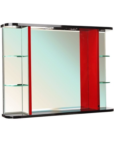 Зеркало Bellezza Рио 90 4613615060213 с подсветкой Черное Красное