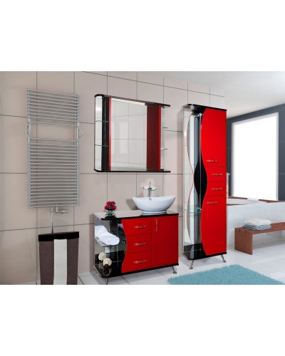 Зеркало Bellezza Рио 90 4613615060213 с подсветкой Черное Красное