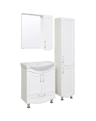 Зеркало со шкафом Runo Неаполь 65 R 00-00001030 с подсветкой Белое