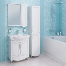 Зеркало со шкафом Runo Неаполь 65 R 00-00001030 с подсветкой Белое