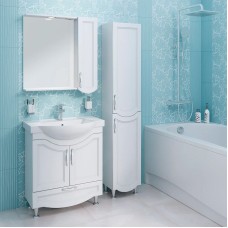 Зеркало со шкафом Runo Неаполь 75 R 00-00001031 с подсветкой Белое