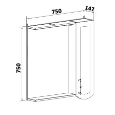 Зеркало со шкафом Runo Неаполь 75 R 00-00001031 с подсветкой Белое