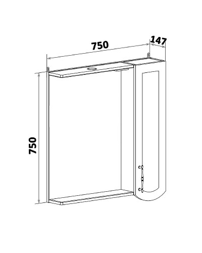 Зеркало со шкафом Runo Неаполь 75 R 00-00001031 с подсветкой Белое