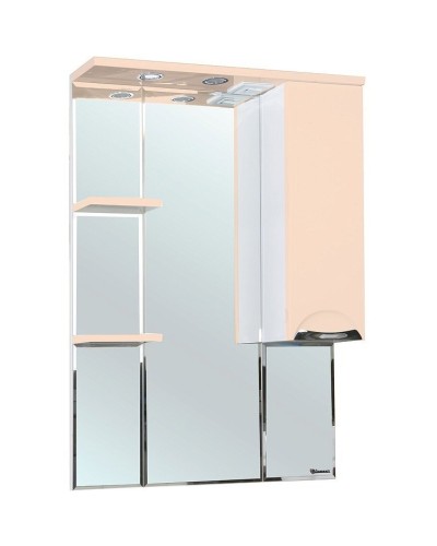 Зеркало со шкафом Bellezza Альфа 75 R 4618812001076 с подсветкой Белое Бежевое