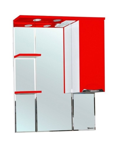 Зеркало со шкафом Bellezza Альфа 75 R 4618812001038 с подсветкой Белое Красное