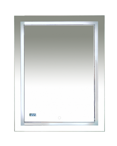 2 Неон - Зеркало LED  600х800 сенсор на зеркале / часы (двойная подсветка)