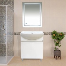 2 Неон - Зеркало LED  600х800 сенсор на зеркале / часы (двойная подсветка)