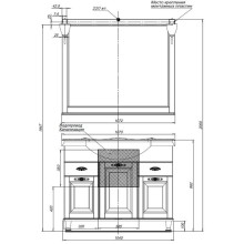 Зеркало 106,2х90,1 см жасмин/золото Aquanet Тесса 00185817