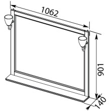 Зеркало 106,2х90,1 см жасмин/золото Aquanet Тесса 00185817