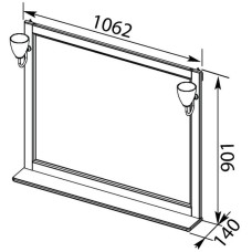 Зеркало 106,2х90,1 см жасмин/золото Aquanet Тесса 00185817
