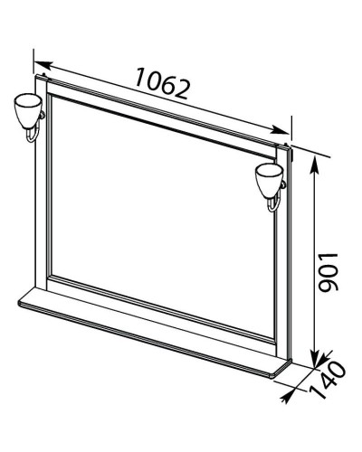 Зеркало 106,2х90,1 см жасмин/золото Aquanet Тесса 00185817